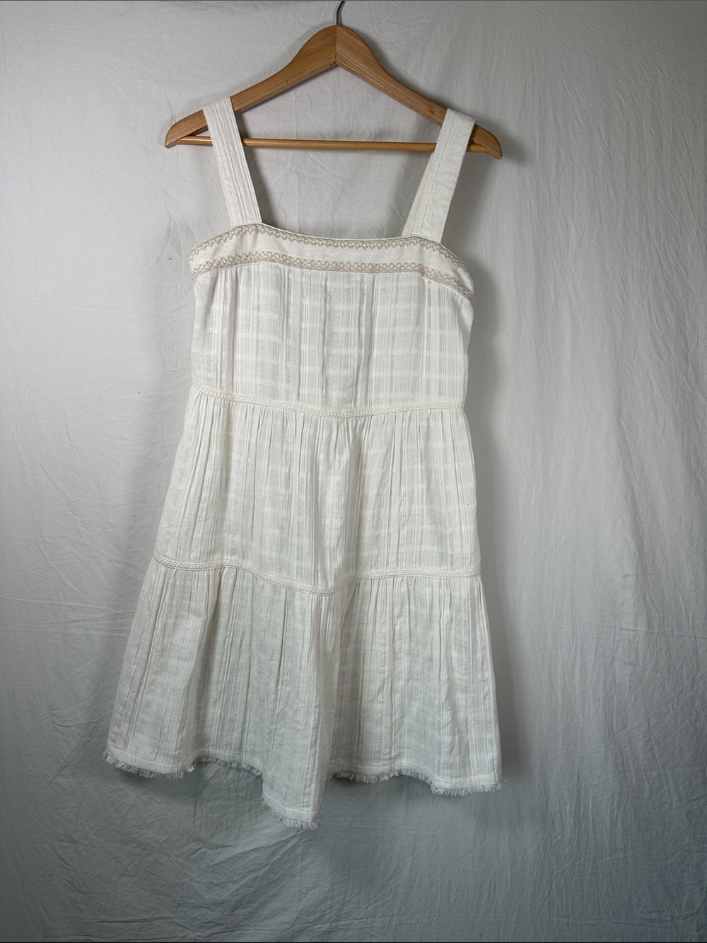Tommy Bahama White Tiered Sundress with Lace Detail